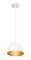 One Light Pendant by Z-Lite - Vega Collection, Matte White Finish - 4501P8-MW
