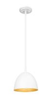One Light Pendant by Z-Lite - Vega Collection, Matte White Finish - 4501P8-MW