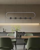 LED Linear Chandelier by Z-Lite - Saros Collection, Matte Black Finish - 4101-42L-MB-LED