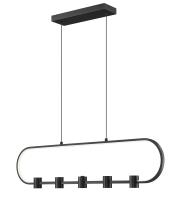 LED Linear Chandelier by Z-Lite - Saros Collection, Matte Black Finish - 4101-42L-MB-LED