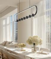 LED Linear Chandelier by Z-Lite - Saros Collection, Matte Black Finish - 4101-54L-MB-LED