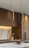 LED Pendant by Z-Lite - Saros Collection, Matte Black Finish - 4101-8MB-LED