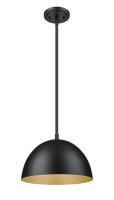 One Light Pendant by Z-Lite - Vega Collection, Matte Black Finish - 4501P12-MB