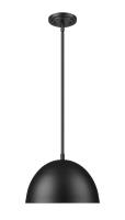 One Light Pendant by Z-Lite - Vega Collection, Matte Black Finish - 4501P12-MB