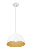 One Light Pendant by Z-Lite - Vega Collection, Matte White Finish - 4501P12-MW