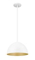 One Light Pendant by Z-Lite - Vega Collection, Matte White Finish - 4501P12-MW
