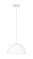 One Light Pendant by Z-Lite - Vega Collection, Matte White Finish - 4501P12-MW