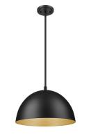One Light Pendant by Z-Lite - Vega Collection, Matte Black Finish - 4501P16-MB
