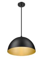 One Light Pendant by Z-Lite - Vega Collection, Matte Black Finish - 4501P16-MB