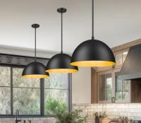 One Light Pendant by Z-Lite - Vega Collection, Matte Black Finish - 4501P16-MB