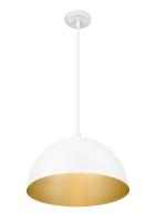 One Light Pendant by Z-Lite - Vega Collection, Matte White Finish - 4501P16-MW