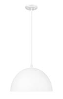 One Light Pendant by Z-Lite - Vega Collection, Matte White Finish - 4501P16-MW