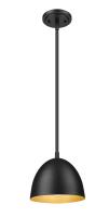 One Light Pendant by Z-Lite - Vega Collection, Matte Black Finish - 4501P8-MB