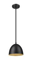 One Light Pendant by Z-Lite - Vega Collection, Matte Black Finish - 4501P8-MB
