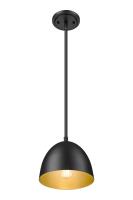 One Light Pendant by Z-Lite - Vega Collection, Matte Black Finish - 4501P8-MB