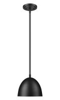 One Light Pendant by Z-Lite - Vega Collection, Matte Black Finish - 4501P8-MB