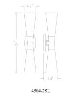 Two Light Wall Sconce by Z-Lite - Emrys Collection, Modern Gold Finish - 4504-2SL-MGLD