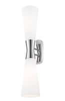 Two Light Wall Sconce by Z-Lite - Emrys Collection, Polished Nickel Finish - 4504-2SL-PN
