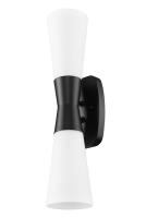 Two Light Wall Sconce by Z-Lite - Emrys Collection, Matte Black Finish - 4504-2S-MB