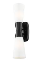 Two Light Wall Sconce by Z-Lite - Emrys Collection, Matte Black Finish - 4504-2S-MB