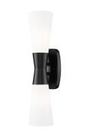 Two Light Wall Sconce by Z-Lite - Emrys Collection, Matte Black Finish - 4504-2S-MB