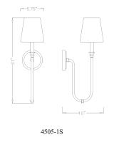 One Light Wall Sconce by Z-Lite - Jisele Collection, Rubbed Brass Finish - 4505-1S-RB
