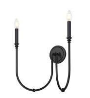 Two Light Wall Sconce by Z-Lite - Jisele Collection, Matte Black Finish - 4505-2S-MB