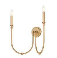Two Light Wall Sconce by Z-Lite - Jisele Collection, Rubbed Brass Finish - 4505-2S-RB