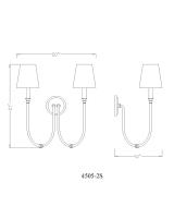 Two Light Wall Sconce by Z-Lite - Jisele Collection, Rubbed Brass Finish - 4505-2S-RB