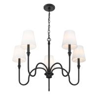 Five Light Chandelier by Z-Lite - Jisele Collection, Matte Black Finish - 4505-5MB