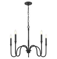 Five Light Chandelier by Z-Lite - Jisele Collection, Matte Black Finish - 4505-5MB