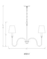 Five Light Chandelier by Z-Lite - Jisele Collection, Matte Black Finish - 4505-5MB