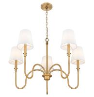 Five Light Chandelier by Z-Lite - Jisele Collection, Rubbed Brass Finish - 4505-5RB