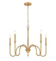 Five Light Chandelier by Z-Lite - Jisele Collection, Rubbed Brass Finish - 4505-5RB