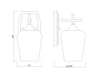 One Light Wall Sconce by Z-Lite - Joliet Collection, Burnished Brass Finish - 473-1S-BBR
