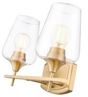 Two Light Vanity by Z-Lite - Joliet Collection, Burnished Brass Finish - 473-2V-BBR