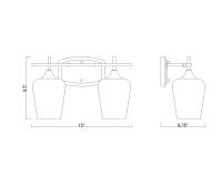 Two Light Vanity by Z-Lite - Joliet Collection, Burnished Brass Finish - 473-2V-BBR