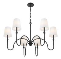 Six Light Chandelier by Z-Lite - Jisele Collection, Matte Black Finish - 4505-6MB
