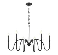 Six Light Chandelier by Z-Lite - Jisele Collection, Matte Black Finish - 4505-6MB