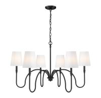 Six Light Chandelier by Z-Lite - Jisele Collection, Matte Black Finish - 4505-6MB