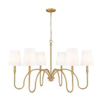 Six Light Chandelier by Z-Lite - Jisele Collection, Rubbed Brass Finish - 4505-6RB