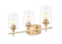Three Light Vanity by Z-Lite - Joliet Collection, Burnished Brass Finish - 473-3V-BBR