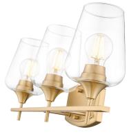 Three Light Vanity by Z-Lite - Joliet Collection, Burnished Brass Finish - 473-3V-BBR