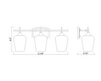 Three Light Vanity by Z-Lite - Joliet Collection, Burnished Brass Finish - 473-3V-BBR