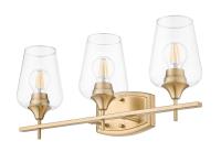 Three Light Vanity by Z-Lite - Joliet Collection, Burnished Brass Finish - 473-3V-BBR