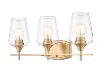 Three Light Vanity by Z-Lite - Joliet Collection, Burnished Brass Finish - 473-3V-BBR