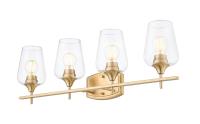 Four Light Vanity by Z-Lite - Joliet Collection, Burnished Brass Finish - 473-4V-BBR