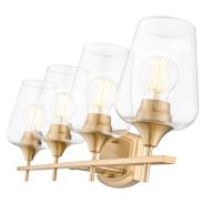 Four Light Vanity by Z-Lite - Joliet Collection, Burnished Brass Finish - 473-4V-BBR