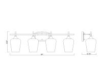 Four Light Vanity by Z-Lite - Joliet Collection, Burnished Brass Finish - 473-4V-BBR