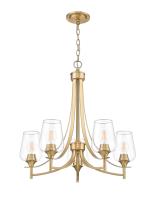 Five Light Chandelier by Z-Lite - Joliet Collection, Burnished Brass Finish - 473-5BBR